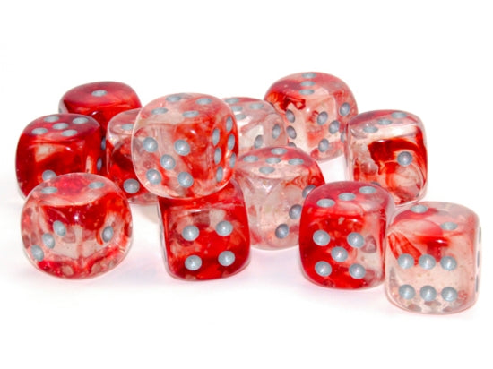 Chessex - 16mm D6 - Nebula: Red/Silver