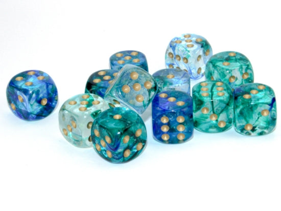 Chessex - 16mm D6 - Nebula: Oceanic/Gold