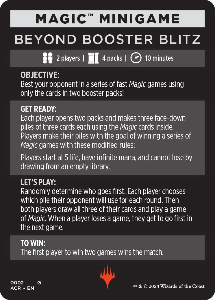 Beyond Booster Blitz (Magic Minigame) [Assassin's Creed Minigame] – Game  Knights Killeen