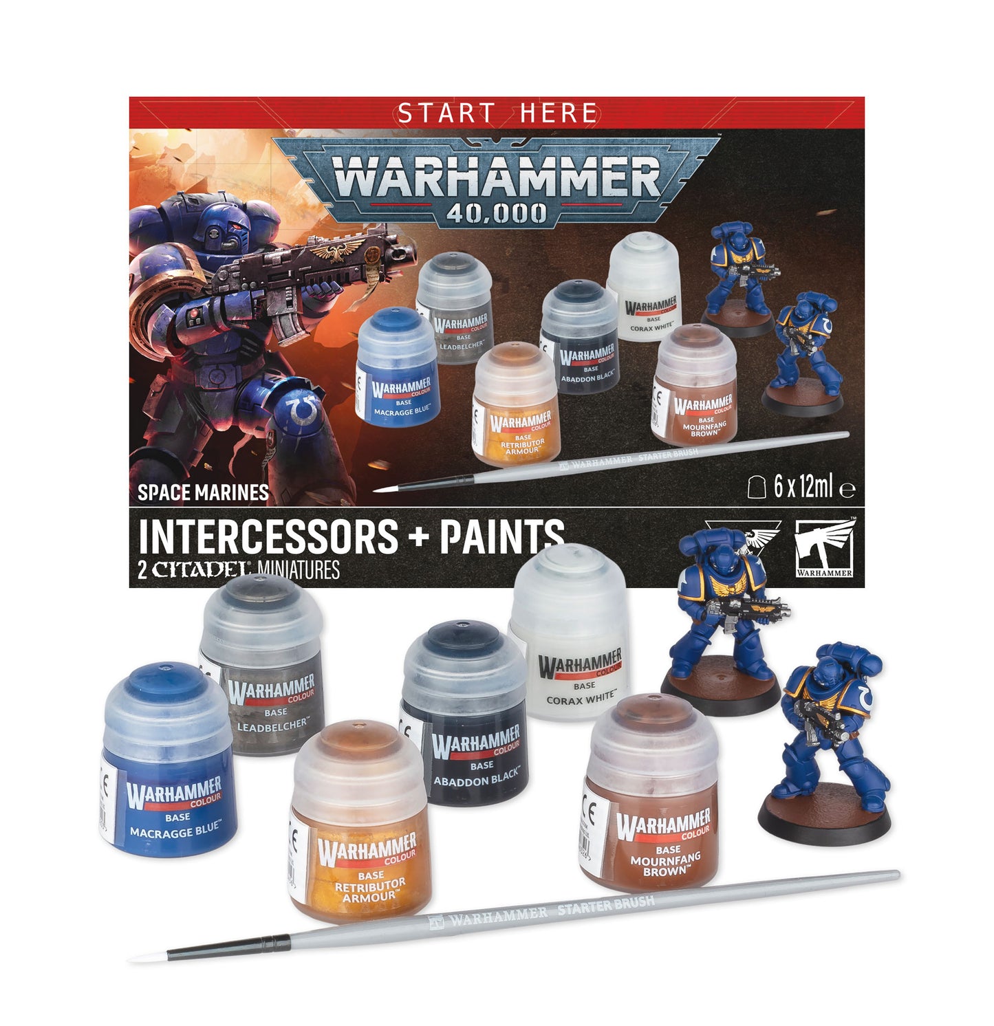 Warhammer 40K - Space Marines: Intercessors + Paints