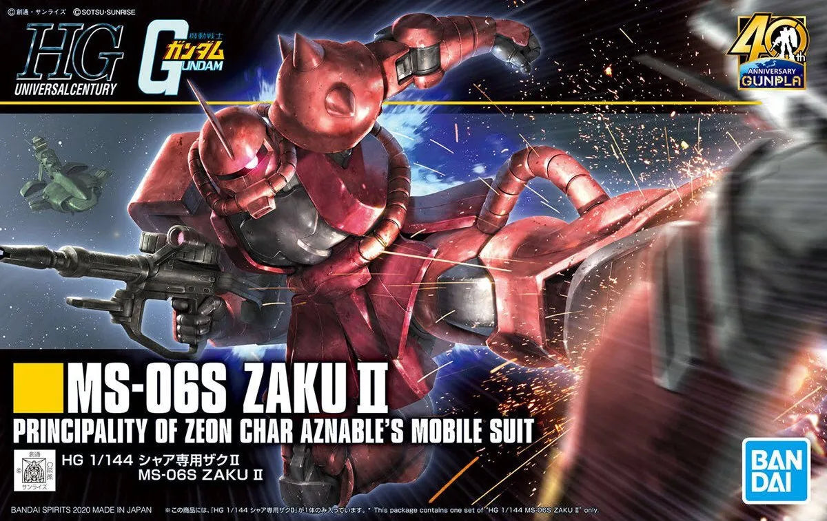 Gundam Model Kit - HGUC Mobile Suit Gundam- #234 MS-06S Char's Zaku II 1/144