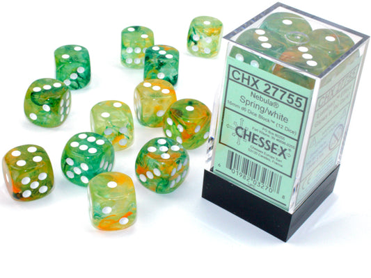 Chessex - 16mm D6 - Nebula: Spring/White