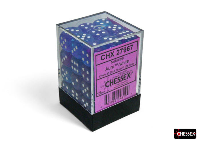 Chessex - 12mm D6 - Nebula: Aura/White