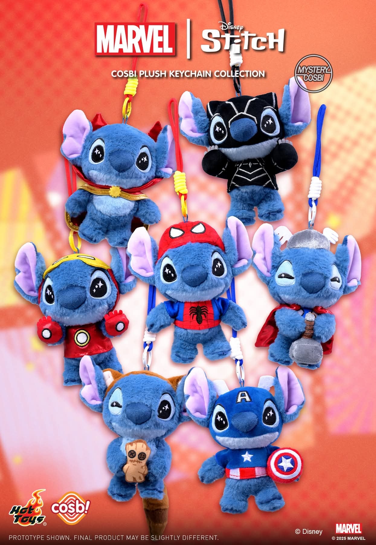 Marvel Stitch Cosbi Plush Keychain Blind Box