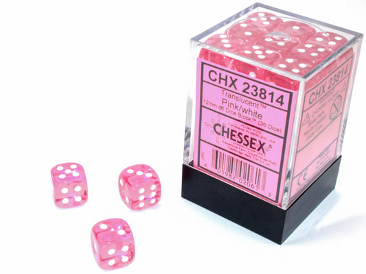 Chessex - 12mm D6 - Frosted: Pink/White