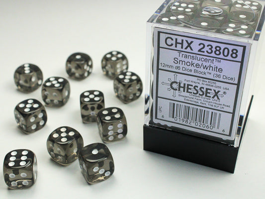 Chessex - 12mm D6 - Frosted: Smoke/White