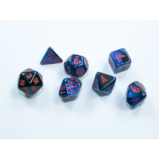 Chessex - Mini Polyhedrals - Gemini: Black-Starlight/Red