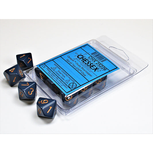 Chessex - 10 D10 - Opaque: Dusty Blue/Copper