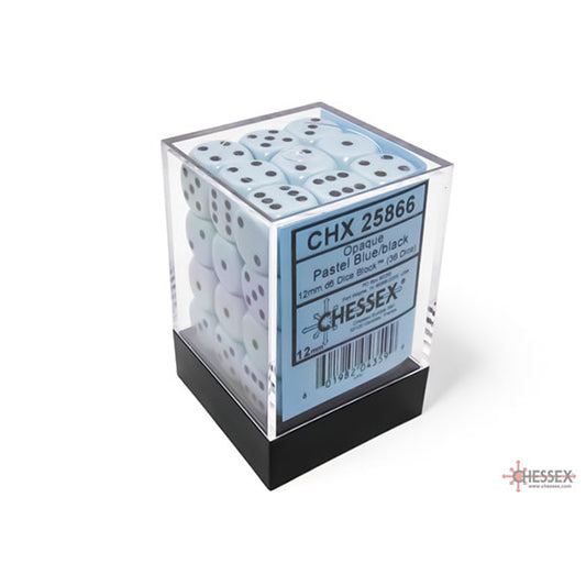 Chessex - 12mm D6 - Opaque: Pastel Blue/Black