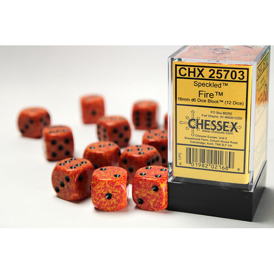Chessex - 16mm D6 - Speckled: Fire
