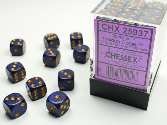Chessex - 12mm D6 - Speckled: Golden Cobalt