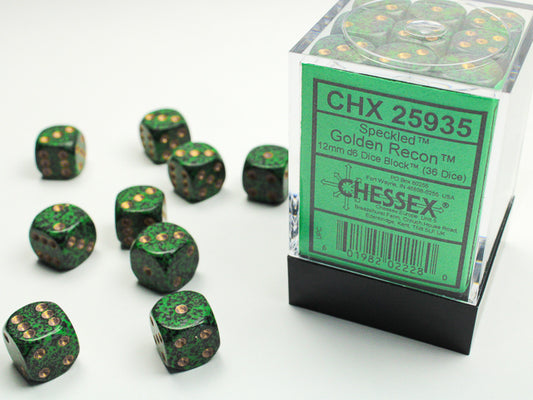 Chessex - 12mm D6 - Speckled: Golden Recon