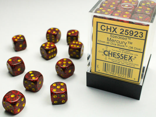 Chessex - 12mm D6 - Speckled: Mercury