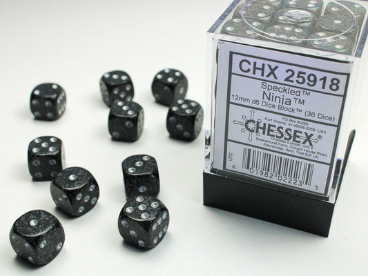 Chessex - 12mm D6 - Speckled: Ninja