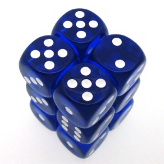 Chessex - 16mm D6 - Translucent - Blue/White