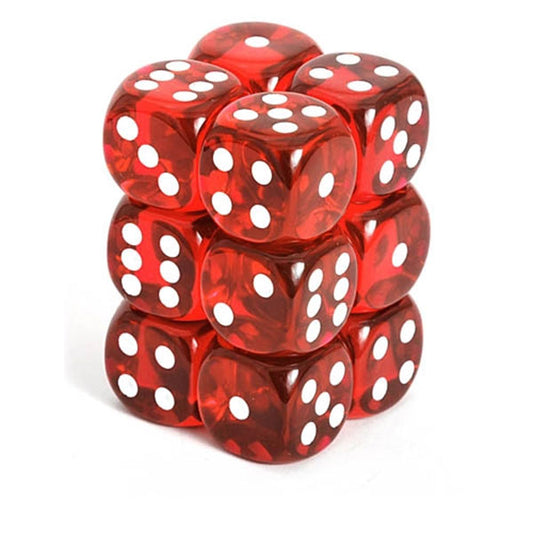 Chessex - 16mm D6 - Translucent: Red/White