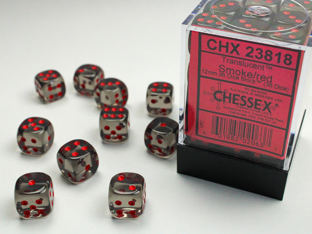 Chessex - 12mm D6 - Translucent: Smoke/Red