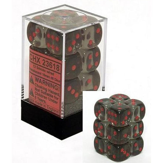 Chessex - 16mm D6 - Translucent: Smoke/Red