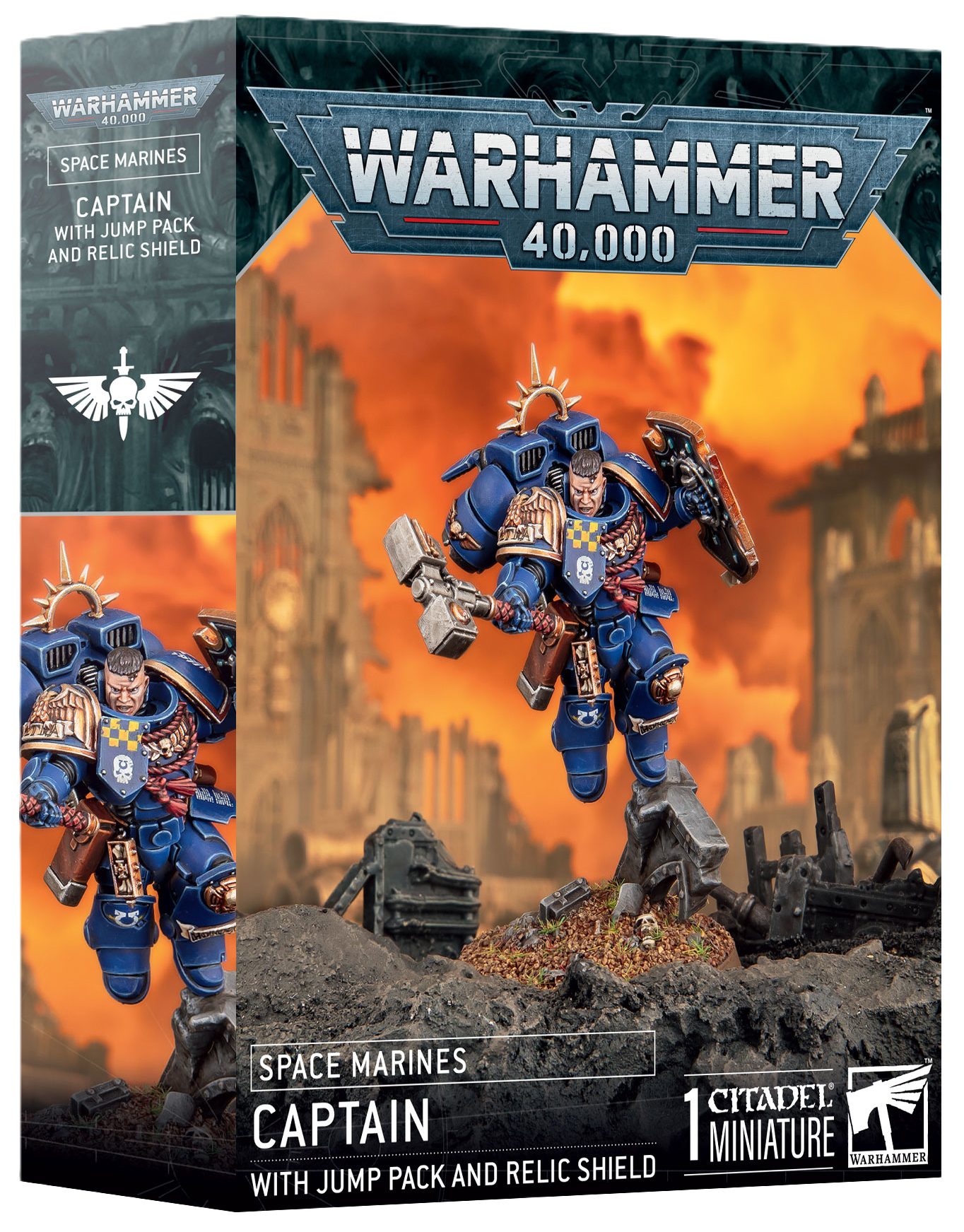 Warhammer 40K - Space Marines - Captain with Jump Pack and Relic Shield
