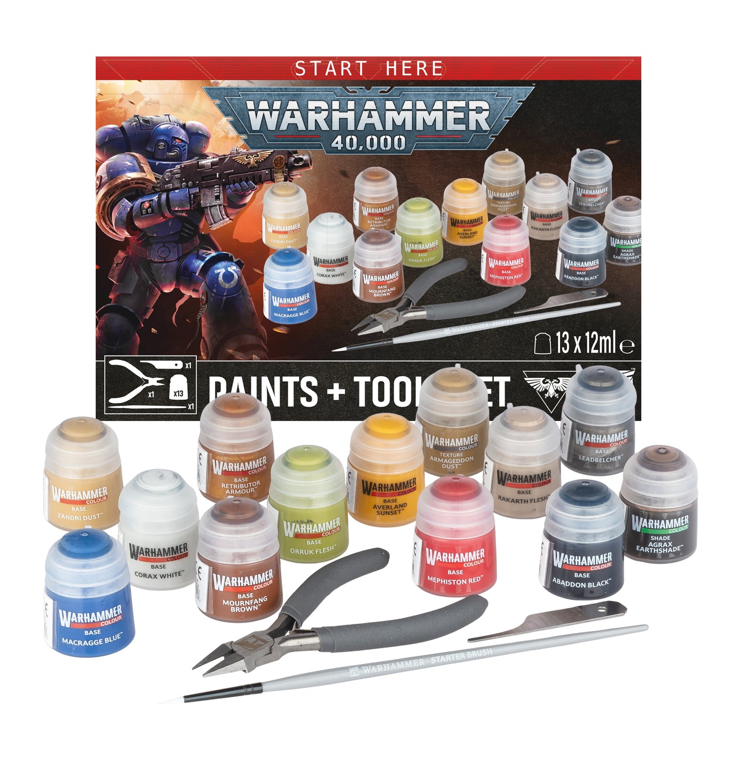 Warhammer 40k - Paints + Tools Set