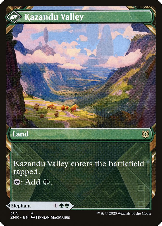 Kazandu Mammoth // Kazandu Valley (Showcase) [Zendikar Rising]